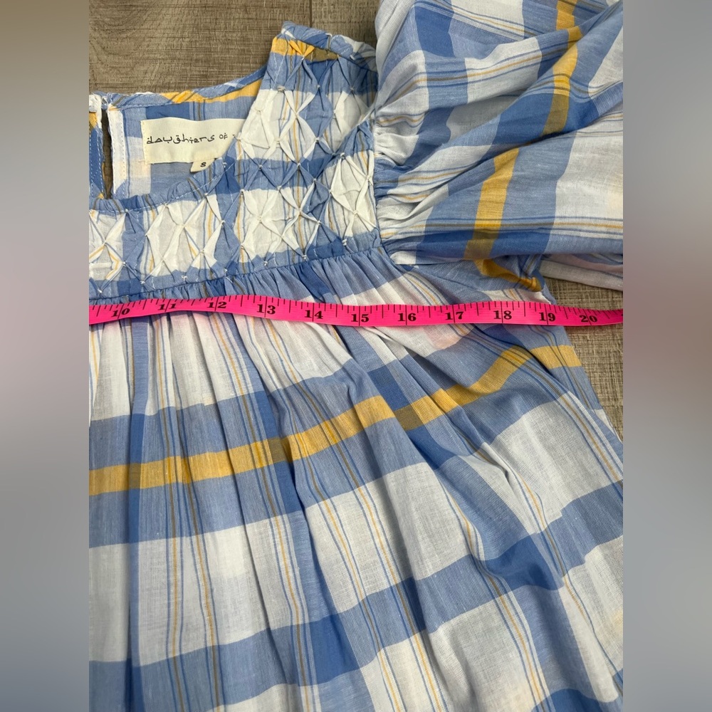 Daughters of India Freya Mini Dress in Periwinkle Blue Plaid Size Small - Picture 7 of 11